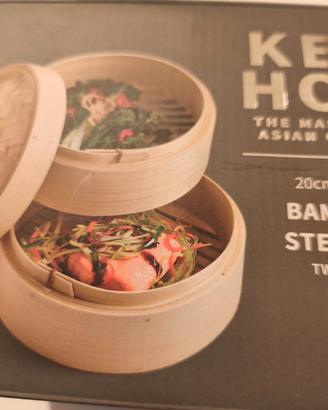 Ken Hom vaporiera in bambù
