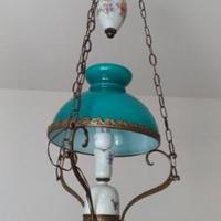 Lampadario sali scendi in ceramica e ottone