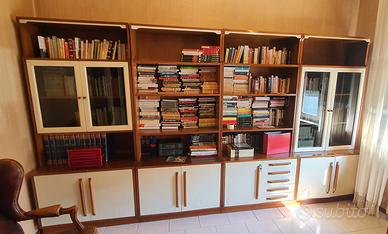 soggiorno libreria vintage modernariato anni 60 70