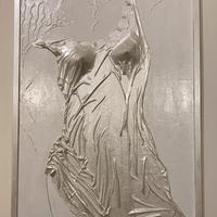 Quadro/Pannello decorativo stucco e tessuto