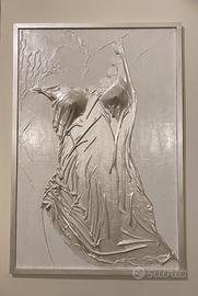 Quadro/Pannello decorativo stucco e tessuto