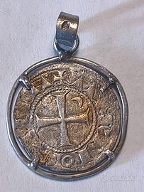 Moneta medievale Denaro di Boemondo III 1163
