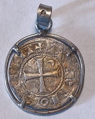 Moneta medievale Denaro di Boemondo III 1163