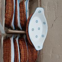 Set Ciotole in Ceramica con Cestini in Vimini