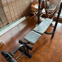 Panca con leg extension leg curl e dip bars