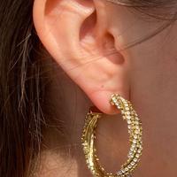 Orecchini cerchi dorati in acciaio