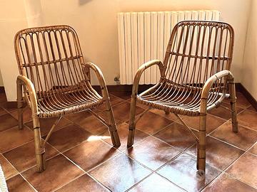 COPPIA POLTRONCINE IN VIMINI/BAMBÙ