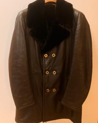 Cappotto uomo simil montone marrone e nero TG 46
