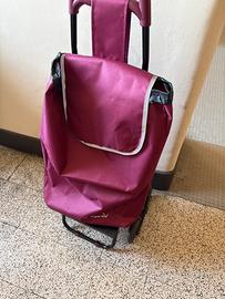 Carrellino bordeux con tasche