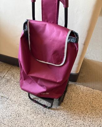 Carrellino bordeux con tasche