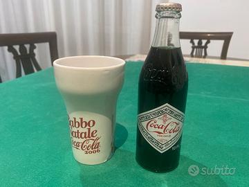 Bottiglia  cocacola e bicchiere collezione