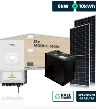 KIT DEYE 6 kW Pannelli + inverter + batteria 10kW