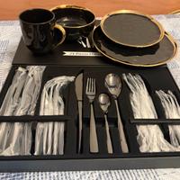 Set piatti, bicchieri e posate Vancasso