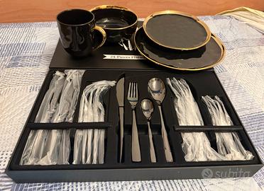 Set piatti, bicchieri e posate Vancasso