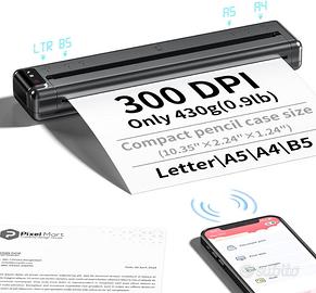 Stampante Termica Portatile 300DPI Senza Inchiostr