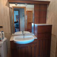 MOBILE COMPLETO bagno in VERO legno colore mogano