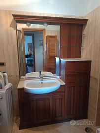 MOBILE COMPLETO bagno in VERO legno colore mogano