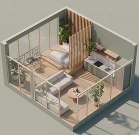 Monolocale con terrazzo e posto auto a Dumenza