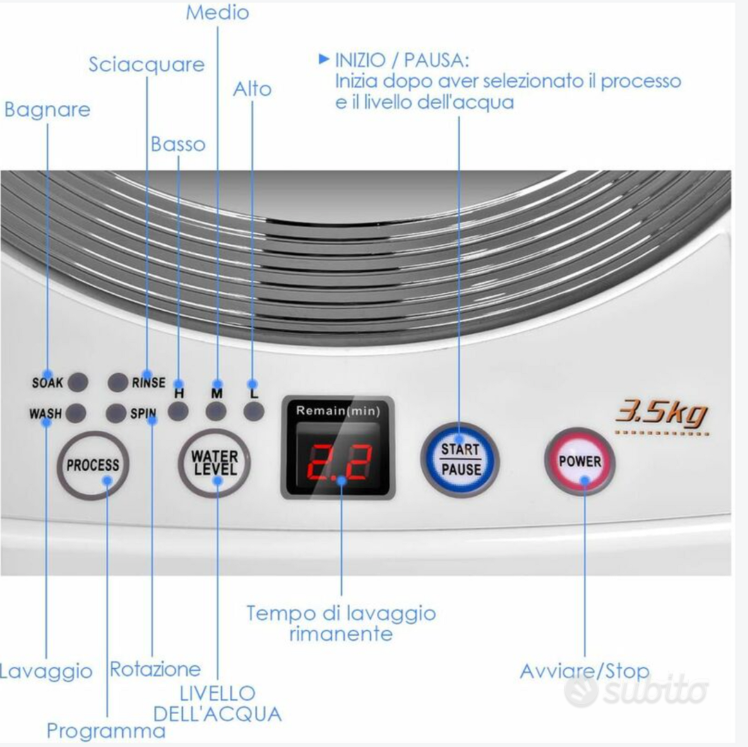 LAVATRICE PORTATILE HOWELL 3,5KG - Elettrodomestici In vendita a Roma