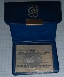 Moneta 500lire Argento. Centenario G. Marconi.