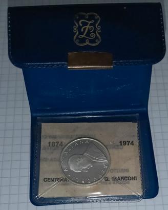 Moneta 500lire Argento. Centenario G. Marconi.