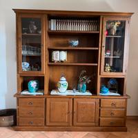 Parete attrezzata in legno di rovere