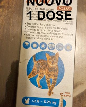 Anti pulci, zecche per gatto taglia media