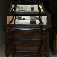 Consolle antica in legno scolpito con specchiera