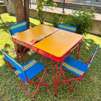 Tavolino pieghevole da campeggio anni 70 vintage