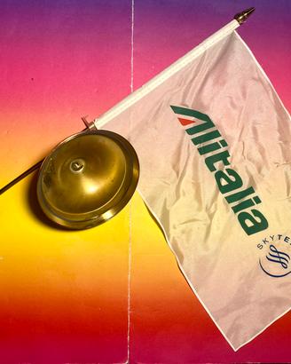 Vintage Alitalia Sky Team - Bandiera da scrivania