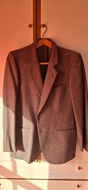 Giacca blazer uomo vintage in lana tweed marrone