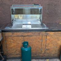 cucina completa per esterni con griglia della smeg