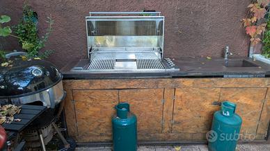 cucina completa per esterni con griglia della smeg