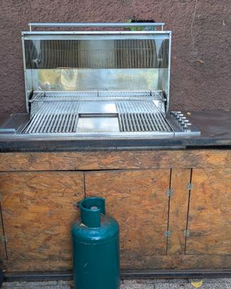 cucina completa per esterni con griglia della smeg