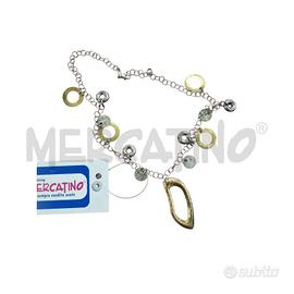 COLLANA AG CERCHI DORATI MARTELLATI