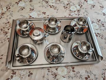 Servizio da caffè Euro Lucres inox anni ’70