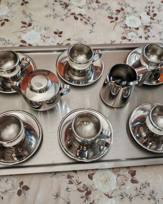 Servizio da caffè Euro Lucres inox anni ’70