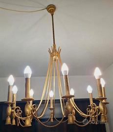 Lampadario ottone vintage