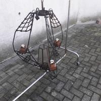 Lampadario artigianale in ferro battuto