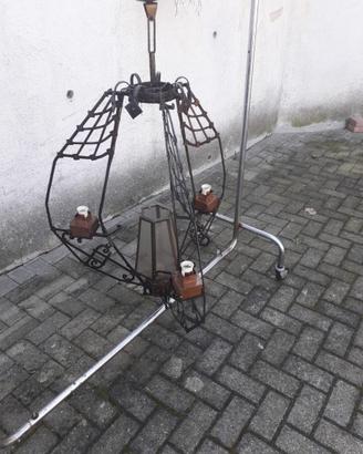 Lampadario artigianale in ferro battuto