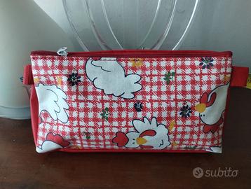 Organizer, astuccio stampa country 'galline/galli'