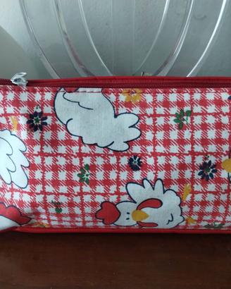 Organizer, astuccio stampa country 'galline/galli'
