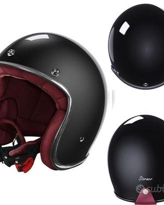 CASCO JET MOTO CAFE RACER QUARTZ VINTAGE LUCIDO