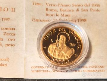 ORO VATICANO 1997 VERSO ANNO SANTO 50.000 LIRE FS
