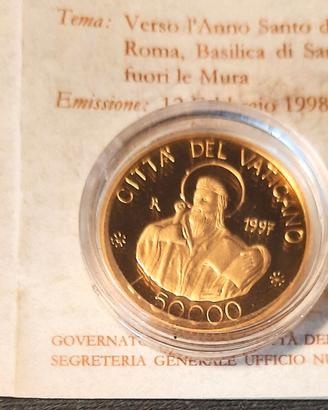 ORO VATICANO 1997 VERSO ANNO SANTO 50.000 LIRE FS