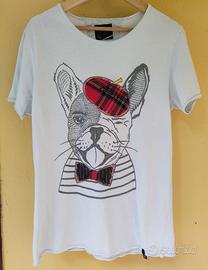 LOFT1 T-shirt bianca M con Bulldog francese