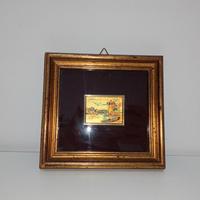 Quadro decorativo foglia oro 22 kt cornice antica