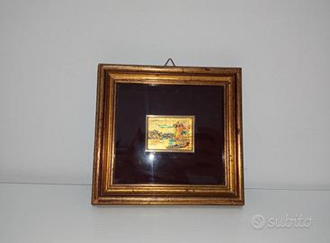 Quadro decorativo foglia oro 22 kt cornice antica