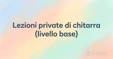 Lezioni private chitarra e home recording