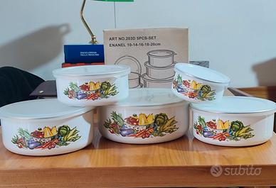 Casseruole vintage in metallo smaltato 